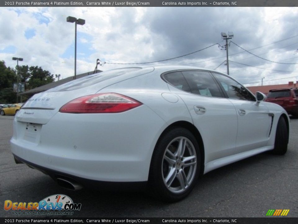 2013 Porsche Panamera 4 Platinum Edition Carrara White / Luxor Beige/Cream Photo #11