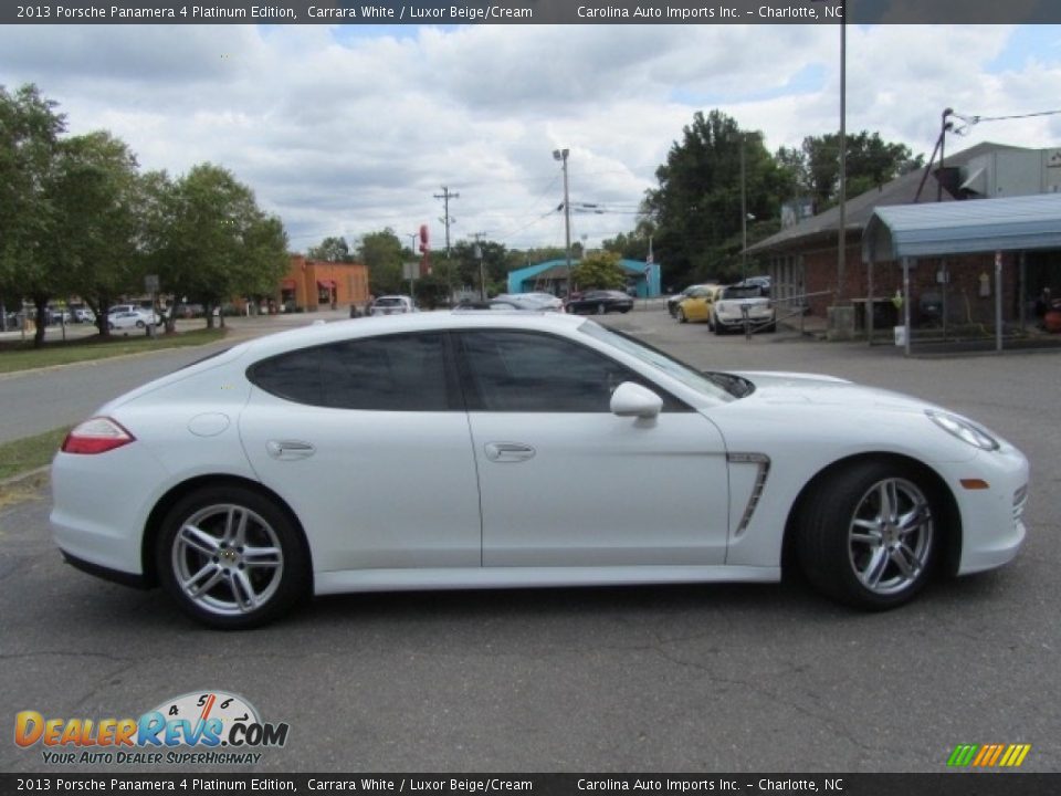 2013 Porsche Panamera 4 Platinum Edition Carrara White / Luxor Beige/Cream Photo #12