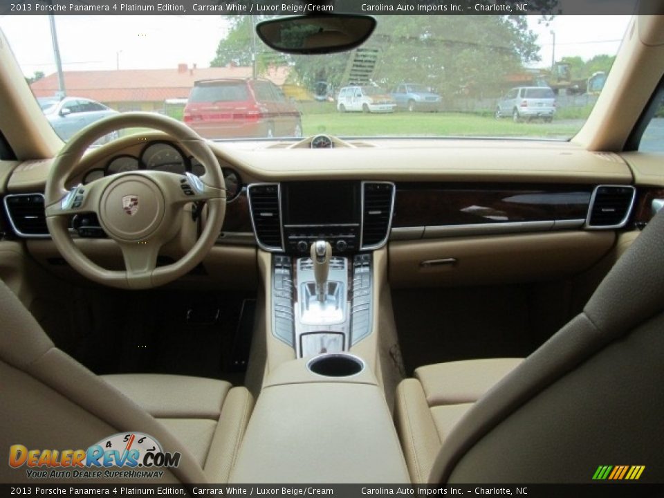 2013 Porsche Panamera 4 Platinum Edition Carrara White / Luxor Beige/Cream Photo #14