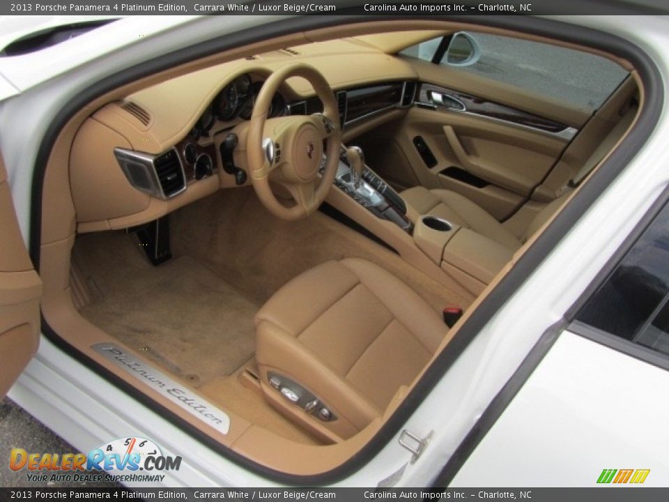 2013 Porsche Panamera 4 Platinum Edition Carrara White / Luxor Beige/Cream Photo #18