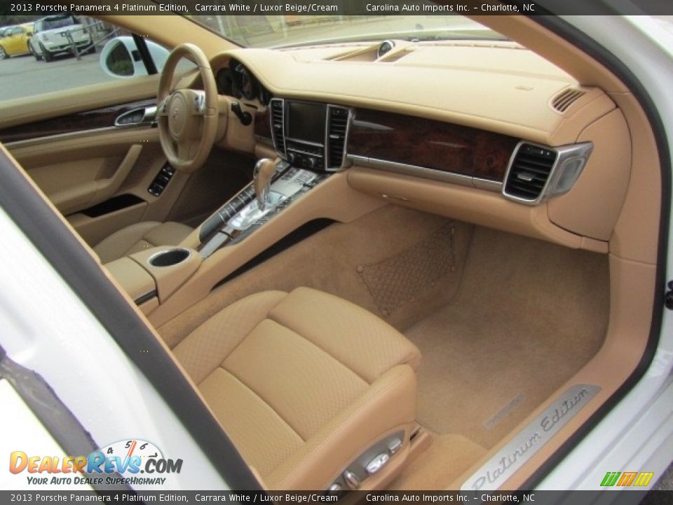 2013 Porsche Panamera 4 Platinum Edition Carrara White / Luxor Beige/Cream Photo #22