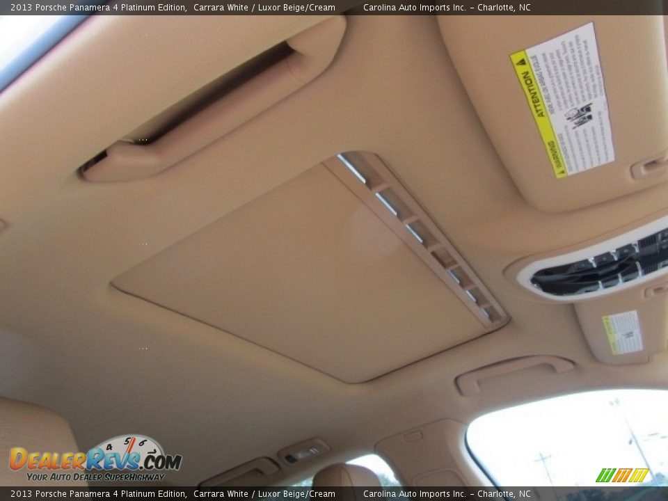 2013 Porsche Panamera 4 Platinum Edition Carrara White / Luxor Beige/Cream Photo #24