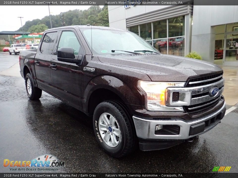 2018 Ford F150 XLT SuperCrew 4x4 Magma Red / Earth Gray Photo #8