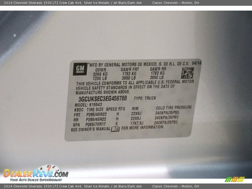 2014 Chevrolet Silverado 1500 LTZ Crew Cab 4x4 Silver Ice Metallic / Jet Black/Dark Ash Photo #21