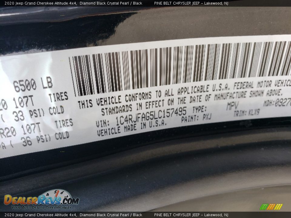 2020 Jeep Grand Cherokee Altitude 4x4 Diamond Black Crystal Pearl / Black Photo #9