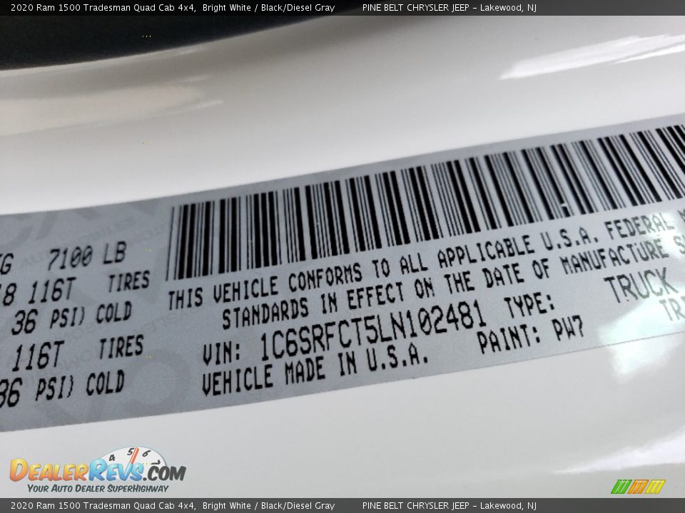 2020 Ram 1500 Tradesman Quad Cab 4x4 Bright White / Black/Diesel Gray Photo #9