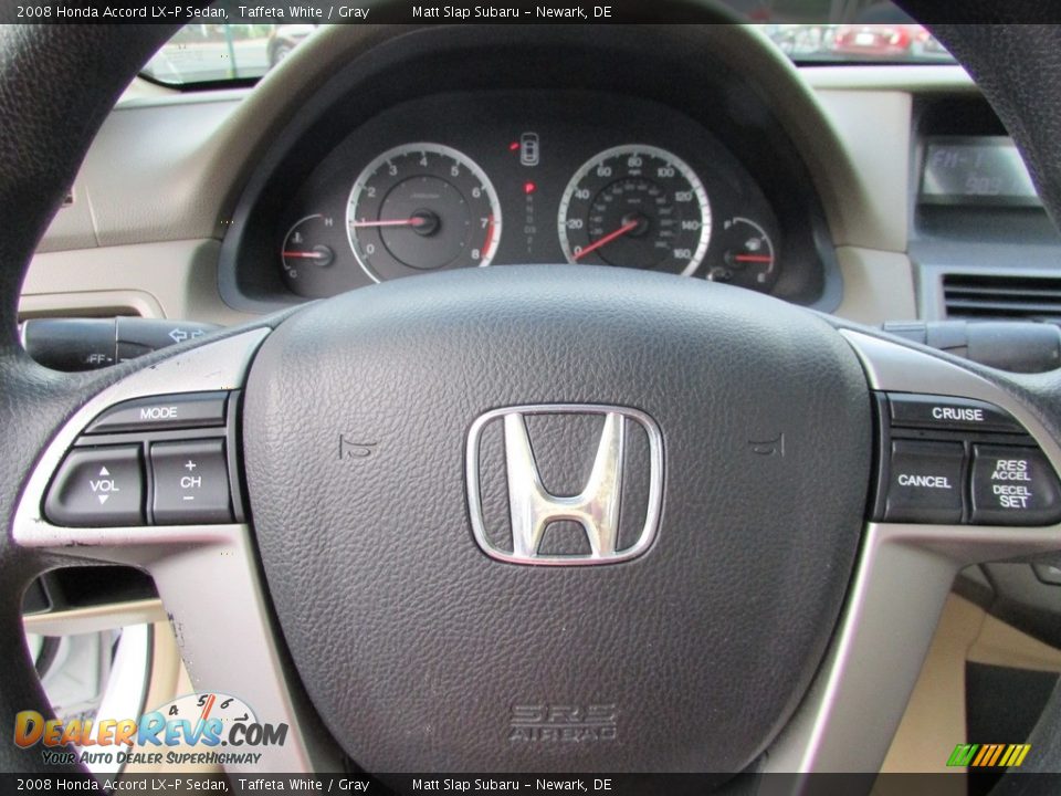 2008 Honda Accord LX-P Sedan Taffeta White / Gray Photo #11