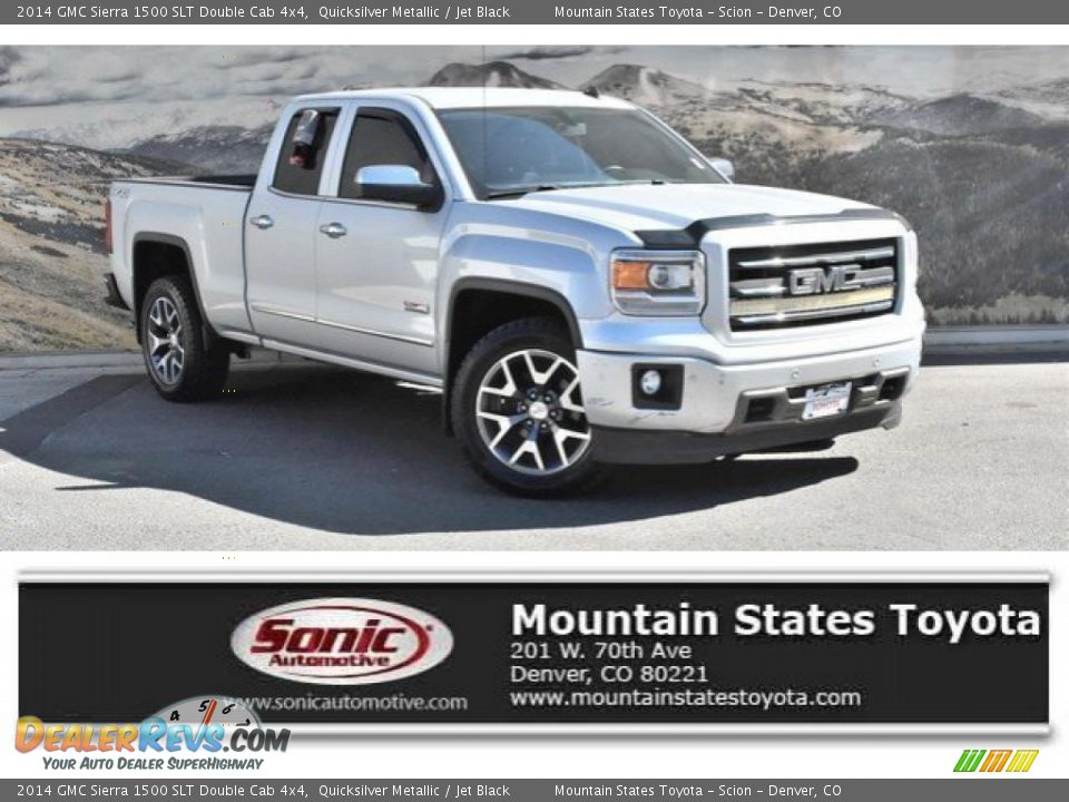 2014 GMC Sierra 1500 SLT Double Cab 4x4 Quicksilver Metallic / Jet Black Photo #1