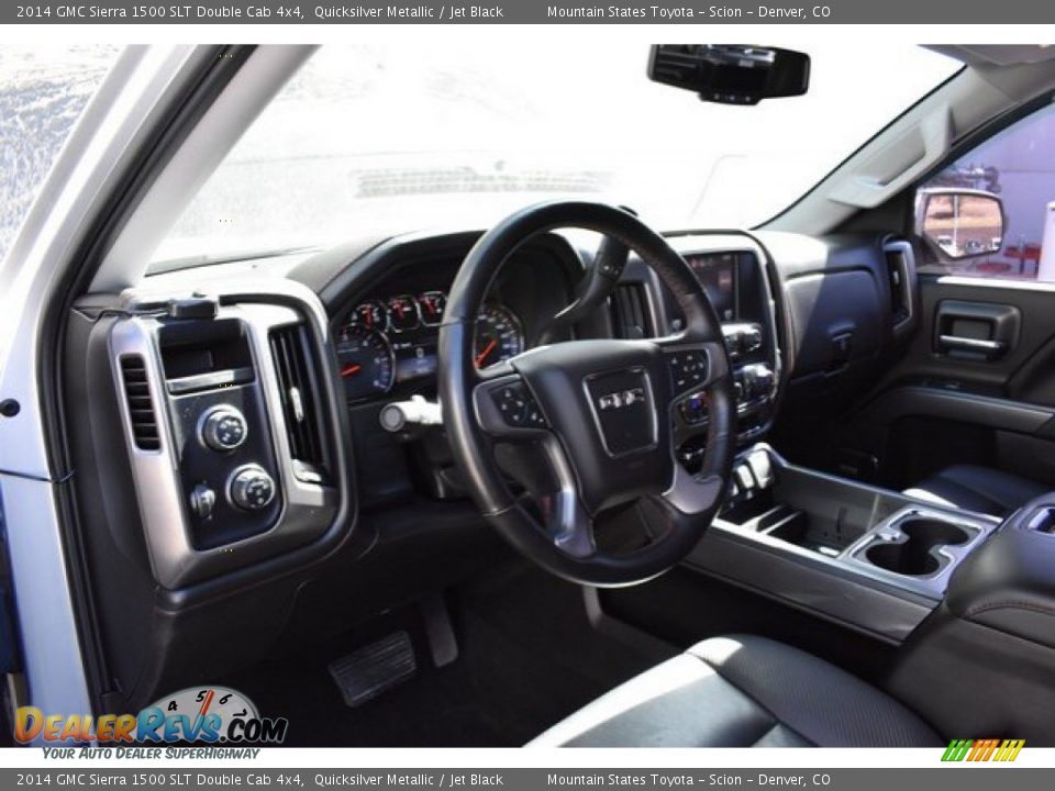 2014 GMC Sierra 1500 SLT Double Cab 4x4 Quicksilver Metallic / Jet Black Photo #10