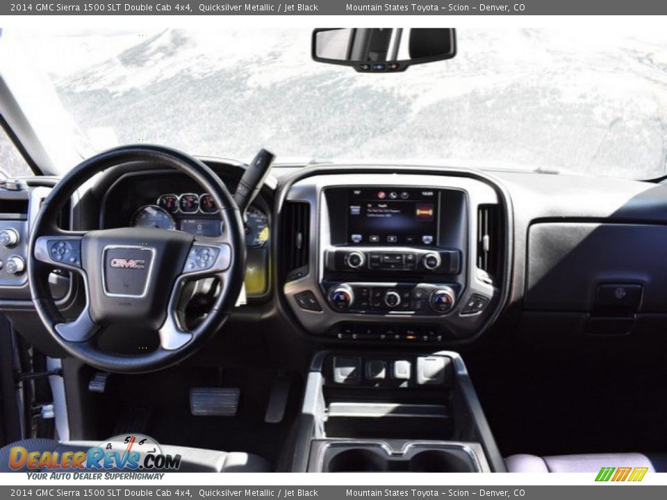 2014 GMC Sierra 1500 SLT Double Cab 4x4 Quicksilver Metallic / Jet Black Photo #13