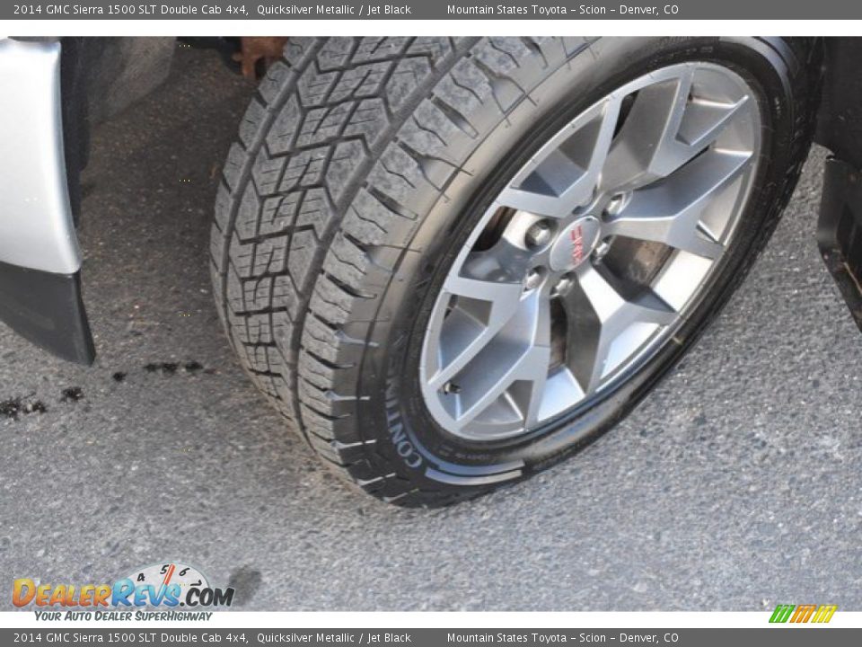 2014 GMC Sierra 1500 SLT Double Cab 4x4 Quicksilver Metallic / Jet Black Photo #28