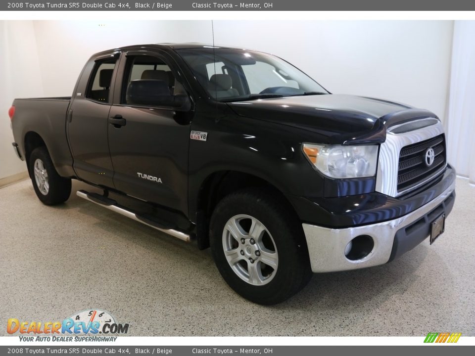 2008 Toyota Tundra SR5 Double Cab 4x4 Black / Beige Photo #1