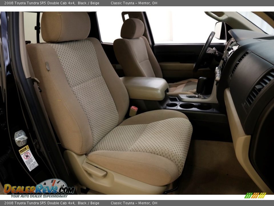 2008 Toyota Tundra SR5 Double Cab 4x4 Black / Beige Photo #16