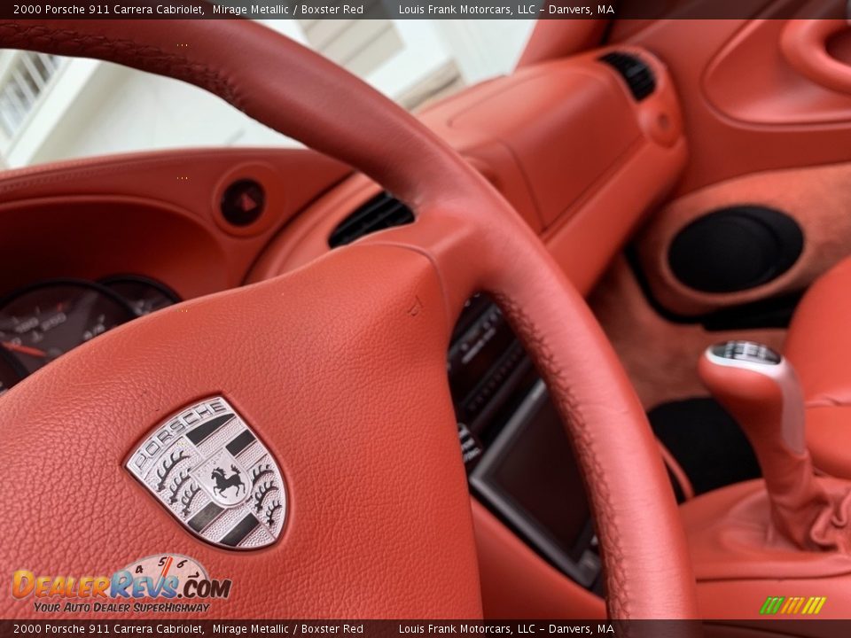 2000 Porsche 911 Carrera Cabriolet Mirage Metallic / Boxster Red Photo #35