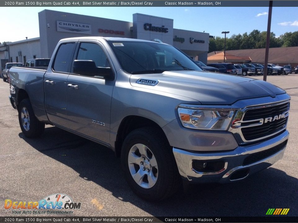 2020 Ram 1500 Big Horn Quad Cab 4x4 Billet Silver Metallic / Black/Diesel Gray Photo #1
