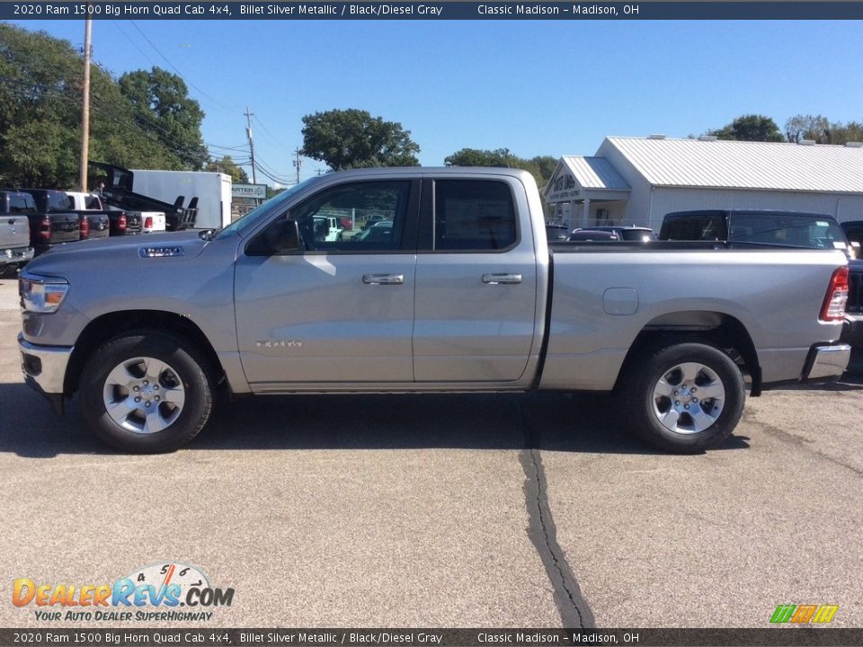 2020 Ram 1500 Big Horn Quad Cab 4x4 Billet Silver Metallic / Black/Diesel Gray Photo #6