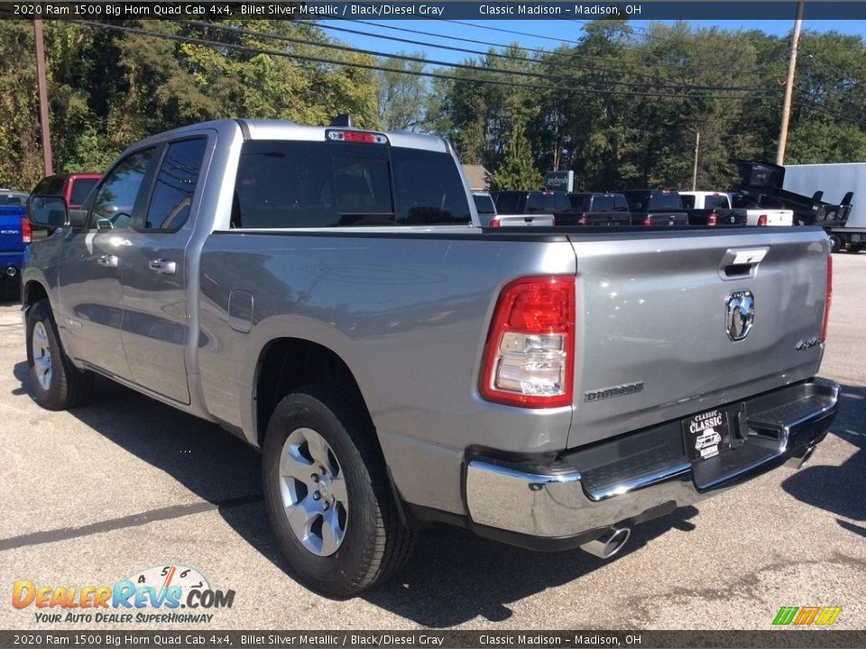 2020 Ram 1500 Big Horn Quad Cab 4x4 Billet Silver Metallic / Black/Diesel Gray Photo #7