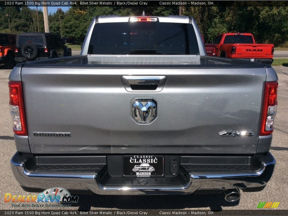 2020 Ram 1500 Big Horn Quad Cab 4x4 Billet Silver Metallic / Black/Diesel Gray Photo #8