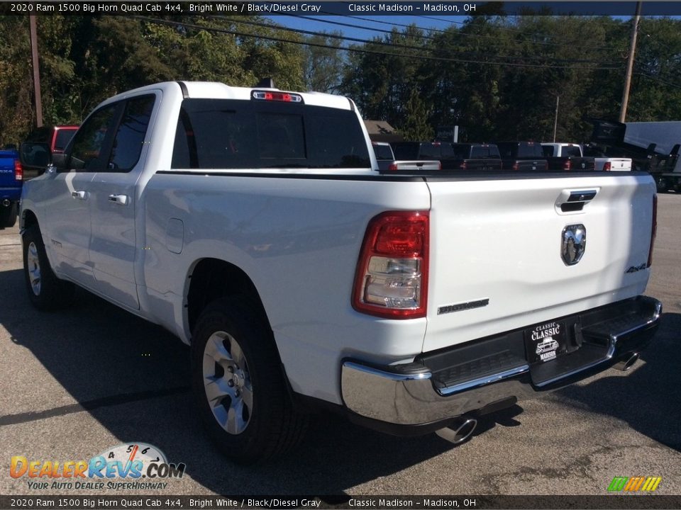 2020 Ram 1500 Big Horn Quad Cab 4x4 Bright White / Black/Diesel Gray Photo #7