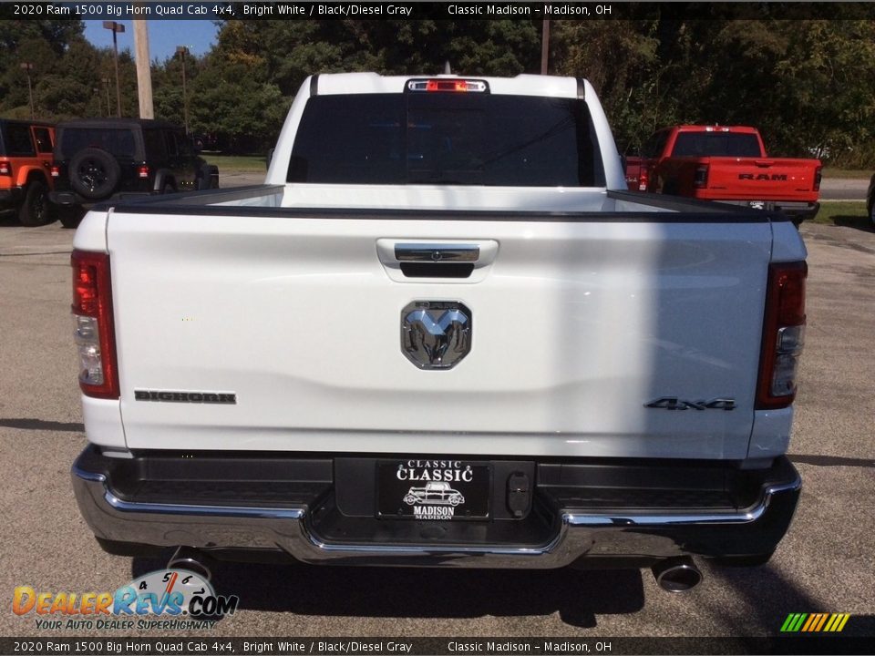 2020 Ram 1500 Big Horn Quad Cab 4x4 Bright White / Black/Diesel Gray Photo #8