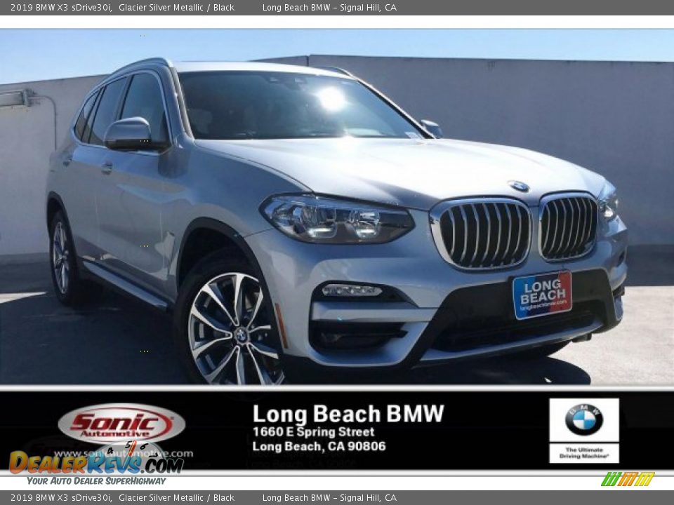 2019 BMW X3 sDrive30i Glacier Silver Metallic / Black Photo #1