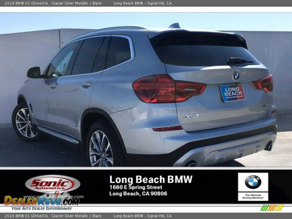 2019 BMW X3 sDrive30i Glacier Silver Metallic / Black Photo #2