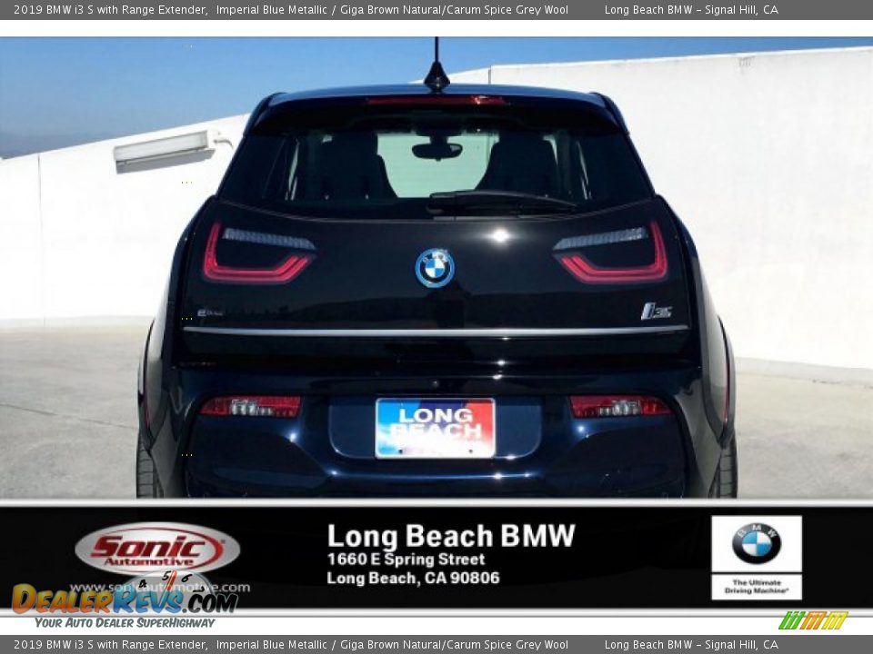 2019 BMW i3 S with Range Extender Imperial Blue Metallic / Giga Brown Natural/Carum Spice Grey Wool Photo #3