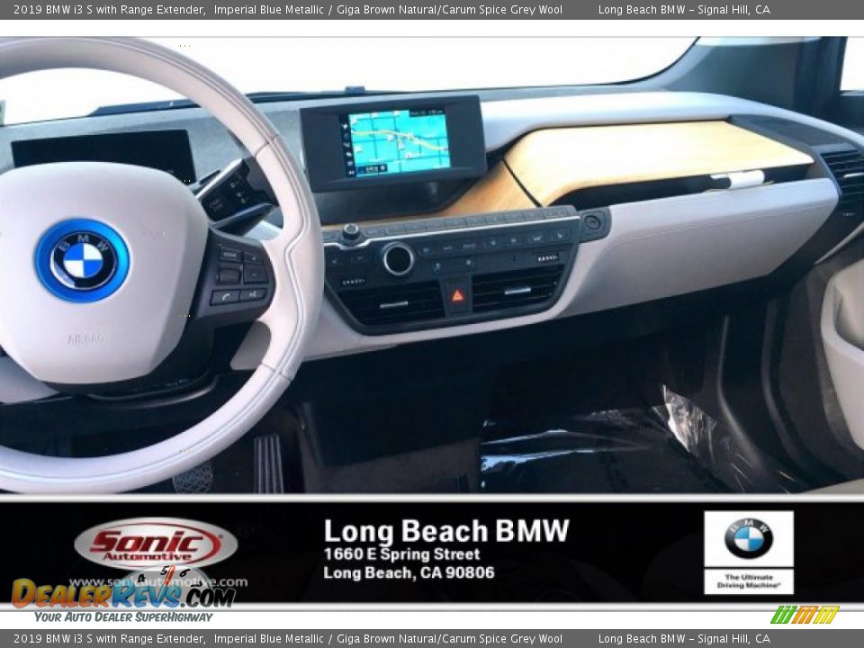 2019 BMW i3 S with Range Extender Imperial Blue Metallic / Giga Brown Natural/Carum Spice Grey Wool Photo #5