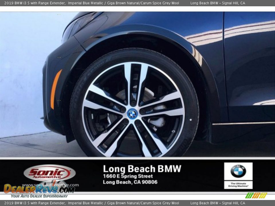 2019 BMW i3 S with Range Extender Imperial Blue Metallic / Giga Brown Natural/Carum Spice Grey Wool Photo #9