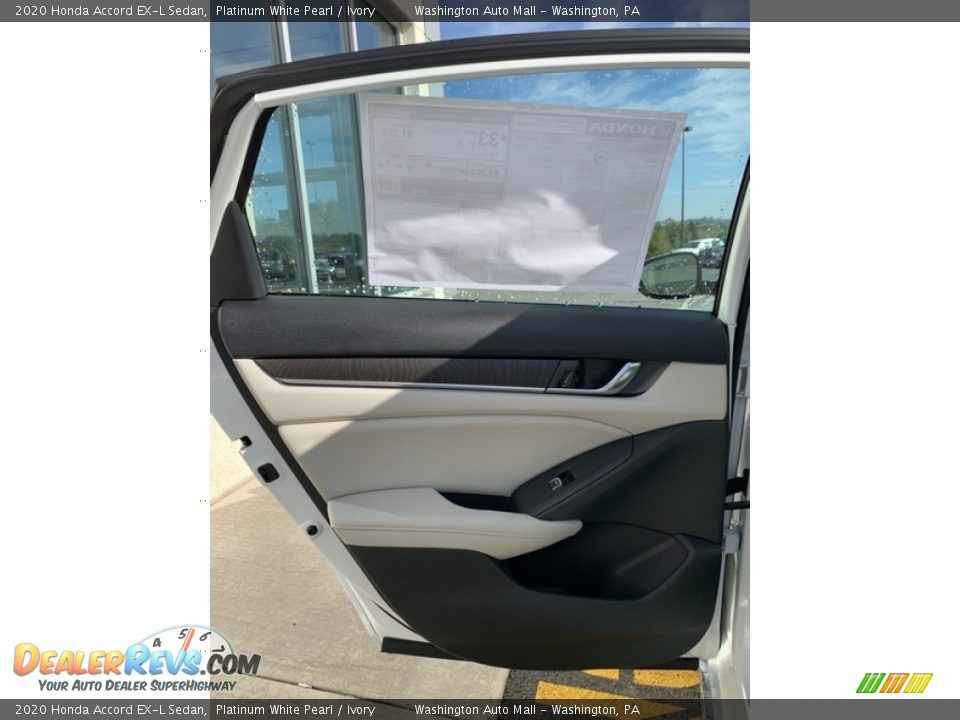 2020 Honda Accord EX-L Sedan Platinum White Pearl / Ivory Photo #16