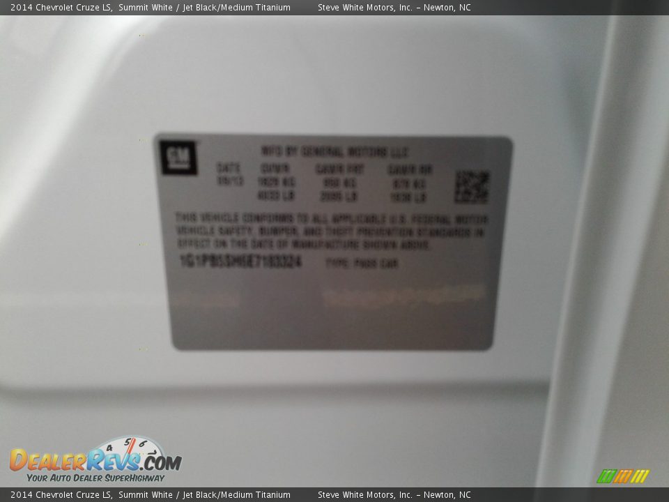 2014 Chevrolet Cruze LS Summit White / Jet Black/Medium Titanium Photo #25