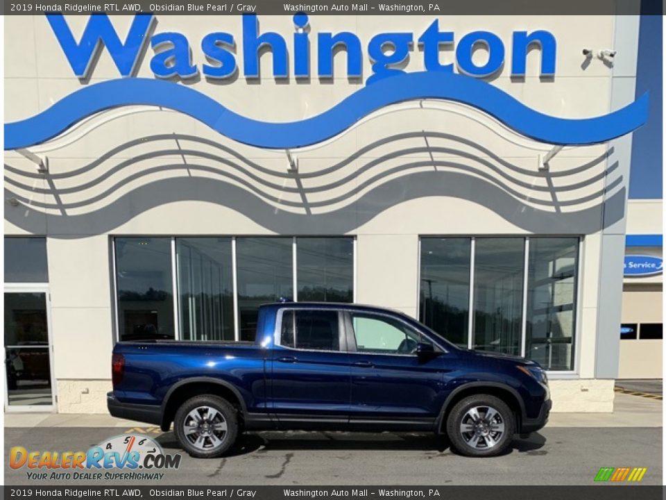 2019 Honda Ridgeline RTL AWD Obsidian Blue Pearl / Gray Photo #1