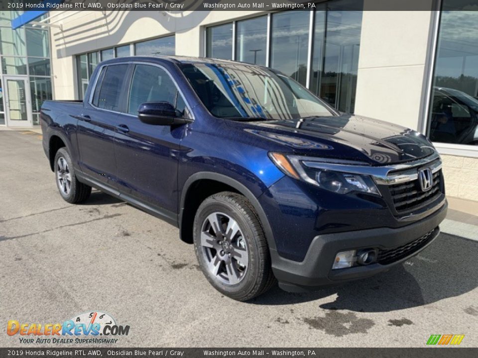 2019 Honda Ridgeline RTL AWD Obsidian Blue Pearl / Gray Photo #2