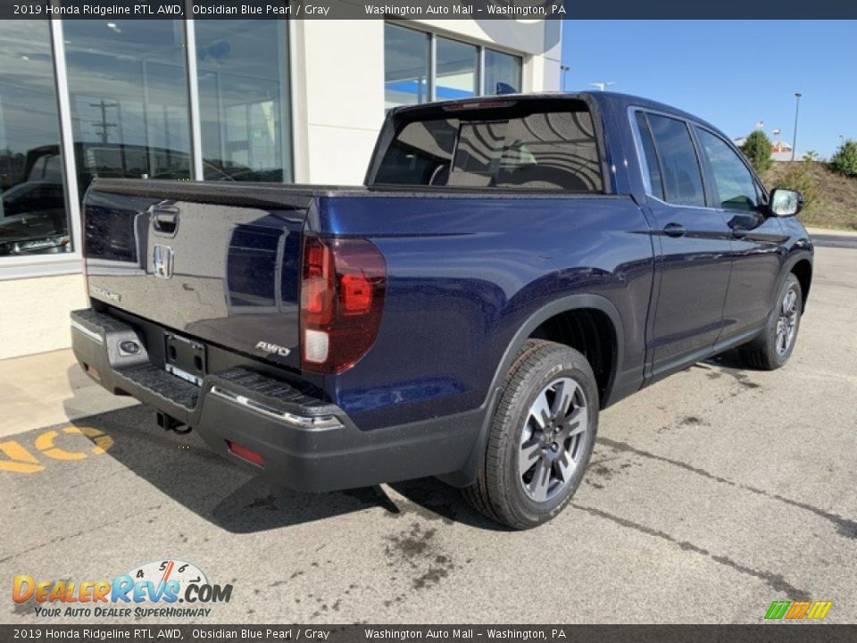 2019 Honda Ridgeline RTL AWD Obsidian Blue Pearl / Gray Photo #7