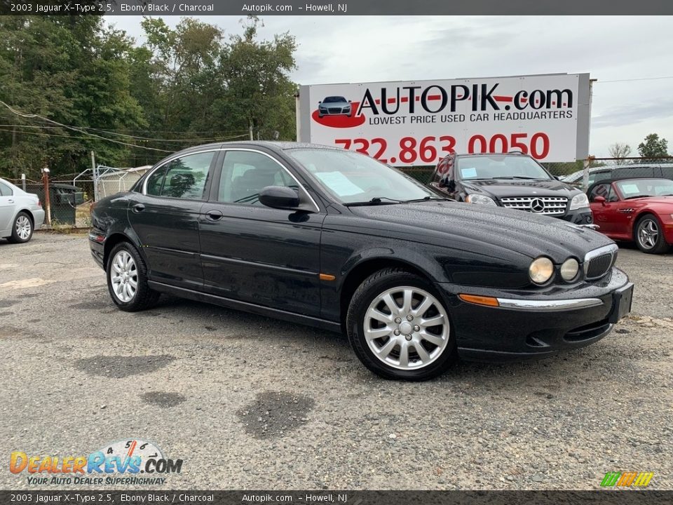 2003 Jaguar X-Type 2.5 Ebony Black / Charcoal Photo #1