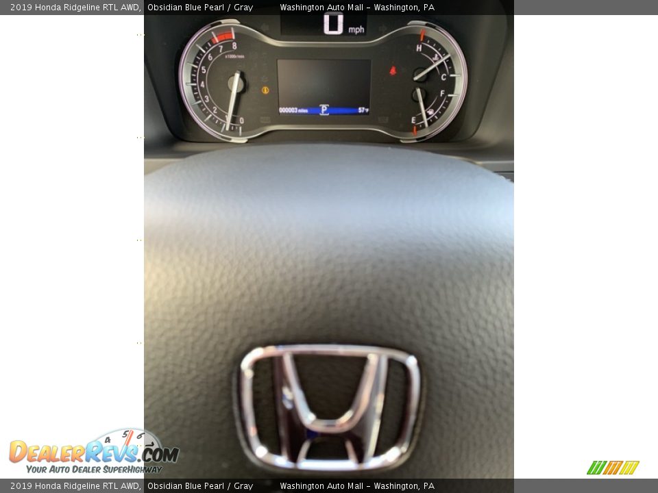 2019 Honda Ridgeline RTL AWD Obsidian Blue Pearl / Gray Photo #32