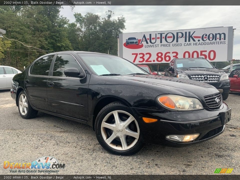 2002 Infiniti I 35 Black Obsidian / Beige Photo #1