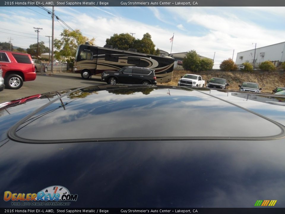 2016 Honda Pilot EX-L AWD Steel Sapphire Metallic / Beige Photo #7