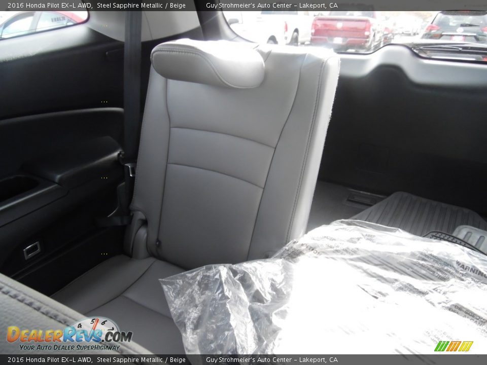 2016 Honda Pilot EX-L AWD Steel Sapphire Metallic / Beige Photo #9