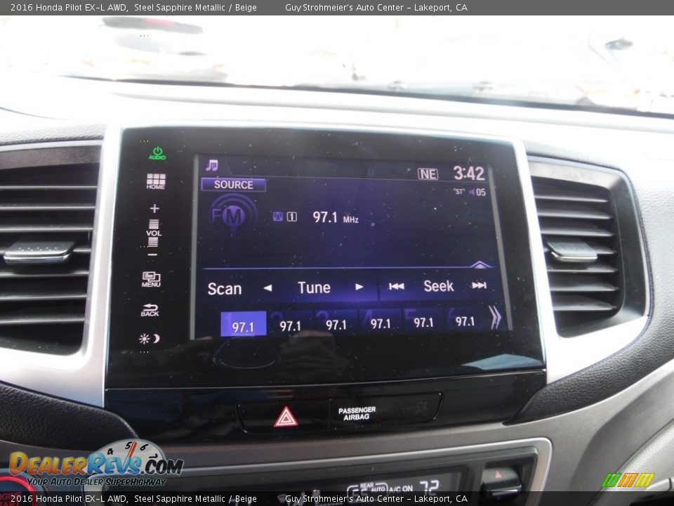 2016 Honda Pilot EX-L AWD Steel Sapphire Metallic / Beige Photo #16