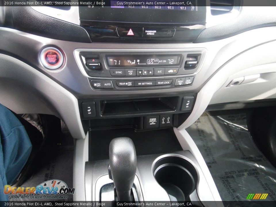 2016 Honda Pilot EX-L AWD Steel Sapphire Metallic / Beige Photo #17