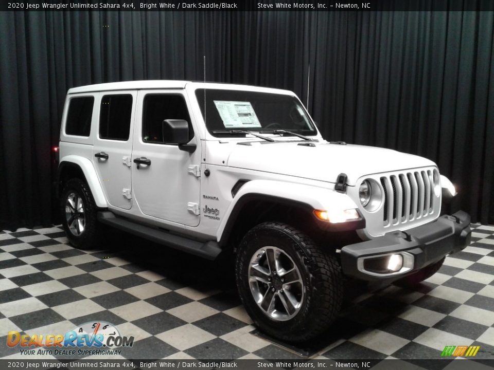 2020 Jeep Wrangler Unlimited Sahara 4x4 Bright White / Dark Saddle/Black Photo #4