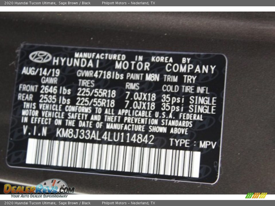 2020 Hyundai Tucson Ultimate Sage Brown / Black Photo #27