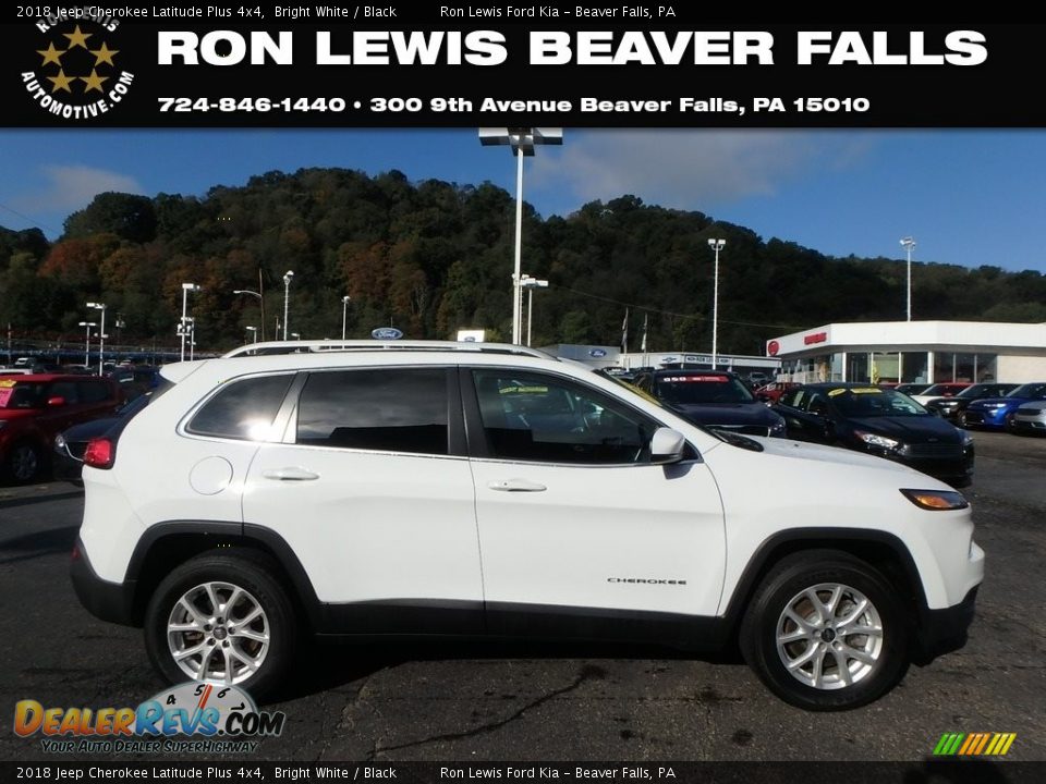 2018 Jeep Cherokee Latitude Plus 4x4 Bright White / Black Photo #1