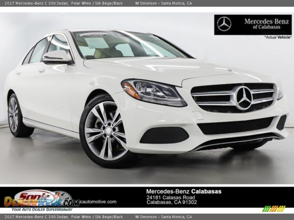 2017 Mercedes-Benz C 300 Sedan Polar White / Silk Beige/Black Photo #1