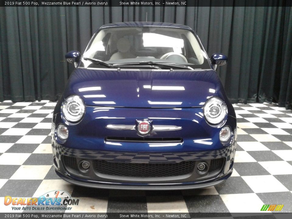 2019 Fiat 500 Pop Mezzanotte Blue Pearl / Avorio (Ivory) Photo #3