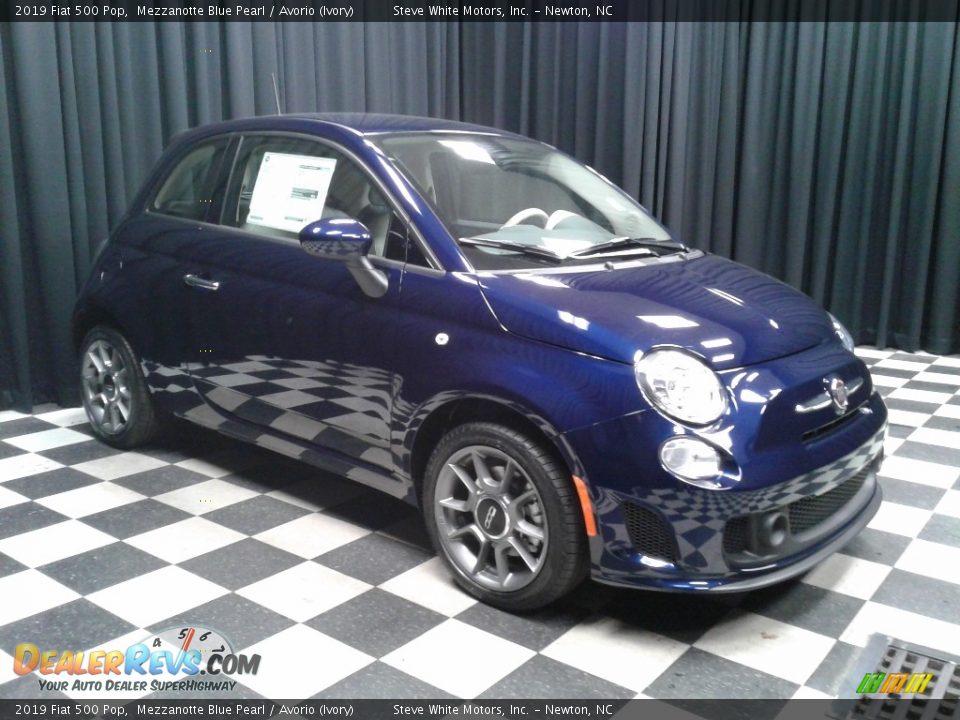 2019 Fiat 500 Pop Mezzanotte Blue Pearl / Avorio (Ivory) Photo #4