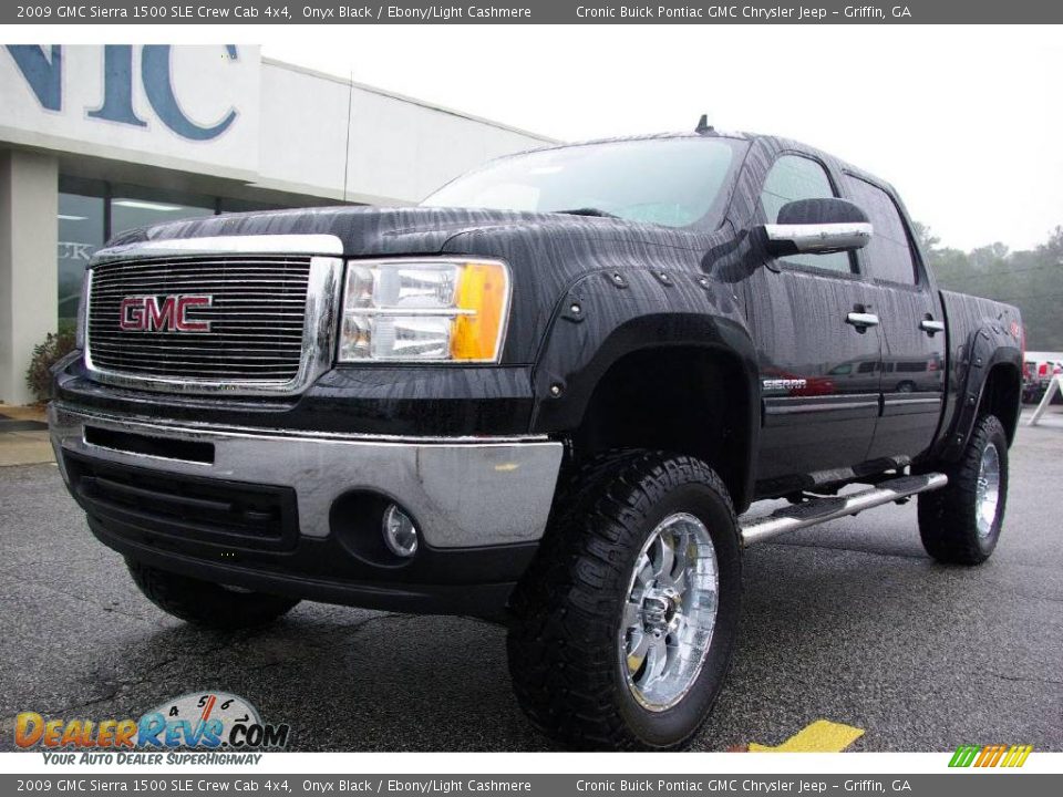 2009 GMC Sierra 1500 SLE Crew Cab 4x4 Onyx Black / Ebony/Light Cashmere Photo #2