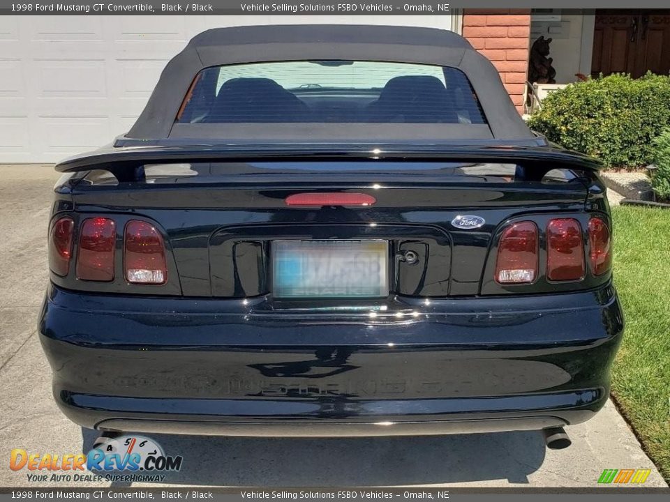 1998 Ford Mustang GT Convertible Black / Black Photo #12