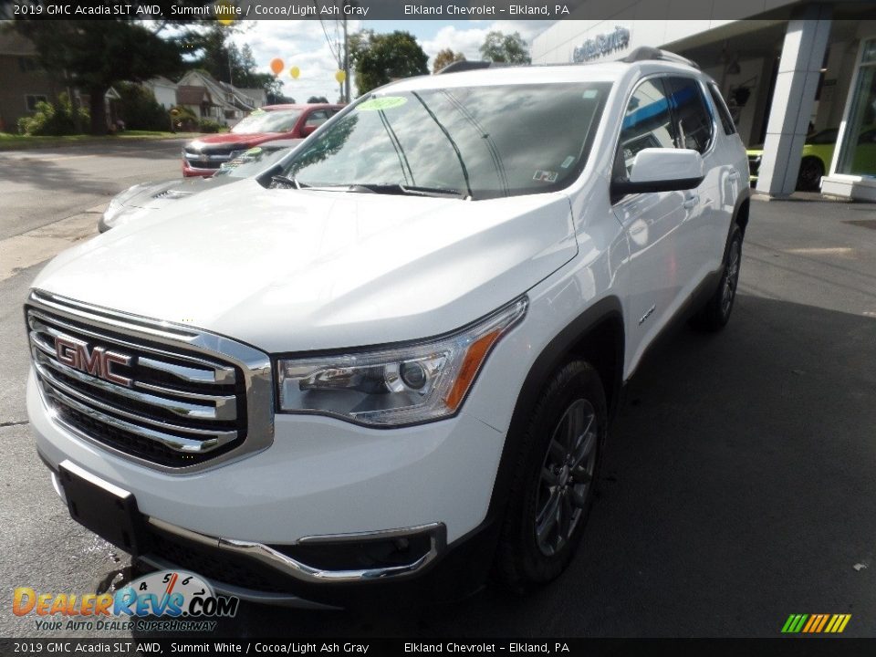 2019 GMC Acadia SLT AWD Summit White / Cocoa/Light Ash Gray Photo #3